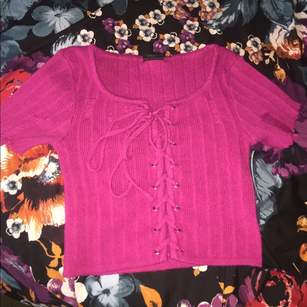 Hot pink crop top